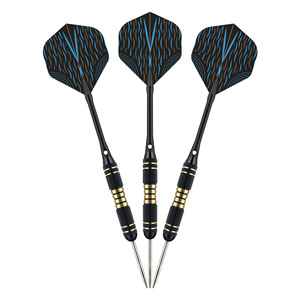 Lot de 6 <span class=keywords><strong>fléchettes</strong></span> classiques en laiton de 20g, tiges en aluminium couleur unie non gravées, <span class=keywords><strong>ailettes</strong></span> bleues scintillantes, étui de sécurité inclus - Product Image 5