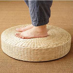 Handmade Japanese Tatami Meditation <b>Cushion</b> Thick Woven Straw Floor Seat <b>Round</b> Zen <b>Cushion</b> for Yoga and Tea Room Decor - Product Image 5