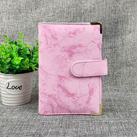 Planificateur personnalisé A6 6 anneaux feuille lâche marbre classeur de budget en cuir pu carnet de notes agenda journal fournitures scolaires, vente en gros 2022