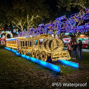 Décoration de Noël à motif de train LED imperméable et résistante, <span class=keywords><strong>cadre</strong></span> en aluminium anti-corrosion pour conditions météorologiques extrêmes en extérieur - Product Image 1