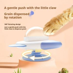 Rotating Rocket Educational Toy for Dogs <b>Cats</b> Durable Lightweight PP Material Leak-Proof Automatic <b>Feeder</b> Indoor Use Cute Design - Product Image 4