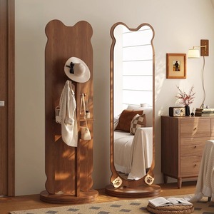 Phòng khách xoay phù hợp gương với móc áo tích hợp thay đồ gương gấu phong cách sàn gương hộ gia đình - Product Image 2
