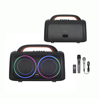 Altavoz Karaoke Inalámbrico Portátil NDR-Q66 con Doble Controlador, Altavoz Estéreo con Bajos Profundos, Woofer HIFI, Luces LED, Altavoces Activos para Fiestas y DJ