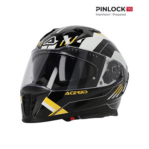 Casco Integrale Acerbis X-Way Graphic Giallo con Visiera MaxVision e Pinlock Ready per Moto - Product Image 1