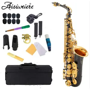 Midrange Sax Black Lacquer Glossy Mouth E-tone Handmade Carved Band Accessories Sax