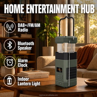 Radio para el Hogar DF585 Resistente al Agua con DAB Plus y FM, Altavoz Inalámbrico, Carga Solar, Manivela, Linterna para Camping y Dispositivo SOS