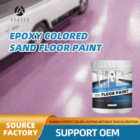 Revêtement de sol en époxy à base de sable de quartz coloré, revêtement liquide résistant à l'usure, effet marbre, peinture à appliquer au pinceau pour béton intérieur/extérieur