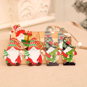 Paquete de 12 adornos navideños de madera en caja, colgantes de madera de anciano sin rostro, decoraciones para árboles de Navidad. - Product Image 4