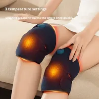 Ceinture de massage chauffante électrique en graphène pour le genou, avec compression chaude vibrante, protection pour le genou, ceinture enveloppante pour le genou