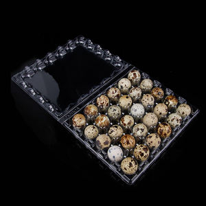 Пластиковый блистерный лоток для перепелиных яиц на 20, 24, 30 яиц, прозрачный, одноразовый, с крышкой, для упаковки куриных и перепелиных яиц - Product Image 1