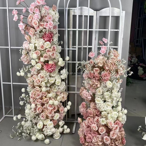 Panneau de <span class=keywords><strong>fleurs</strong></span> de mariage ivoire violet rose rose clair décoration d'événement de fête rangée de <span class=keywords><strong>fleurs</strong></span> de <span class=keywords><strong>lila</strong></span> artificielles pour arc de mariage - Product Image 3
