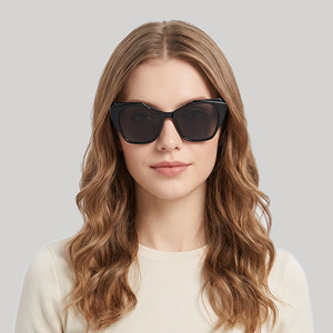 Cat-Eye <b>Sunglasses</b> For Women UV400 Protection PC Lens Black Frame Fashionable Sun Glasses Outings Cycling Driving - Product Image 3