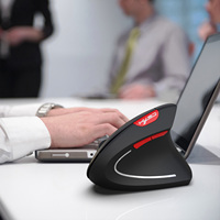 HXSJ T24 Mouse Gaming Ergonomis Optik Nirkabel 2.4G Desain Vertikal Sehat dari Bahan ABS untuk Penggunaan Kantor dan Laptop Stok Grosir