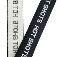Sangle élastique en polyester de 2,5 cm avec bande personnalisée en relief, vente en gros, à utiliser sur les sous-vêtements et les vêtements