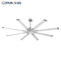 Ventilateur de plafond industriel HVLS de 72 pouces avec pales en aluminium, éclairage LED, moteur DC, télécommande, usage domestique, 6 vitesses