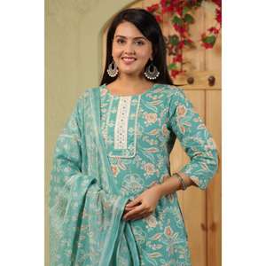 Nueva moda tradicional indio algodón Kurti conjunto con bordado hecho a mano de alta calidad señoras Kurta para el verano al por mayor - Product Image 4