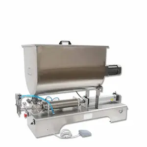 Hot Sale 100-1000g G1WG -U Horizontal Semi-automatic Pneumatic Liquid Filling Machine Single Nozzle Heat And Stir Paste Filler