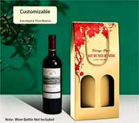 Boîte cadeau rigide oblongue pour bière et vin LEBO à double bouteille, en carton ondulé kraft écologique et recyclable, avec fenêtre