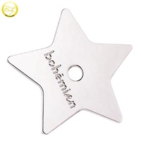 Grandes étiquettes de chaîne personnalisées avec logo étoile couleur argent matériel de sac à main plaque d'étiquette volante en métal pour l'artisanat du cuir
