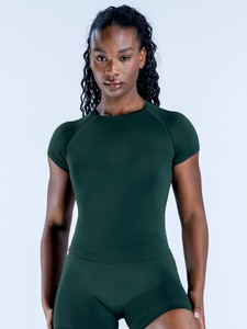 Camiseta Deportiva de <span class=keywords><strong>Manga</strong></span> Corta, Ajustada, Transpirable y que Absorbe la Humedad, <span class=keywords><strong>sin</strong></span> Costuras en la Parte Delantera - Product Image 3