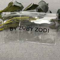 Bolsa con cierre de PVC con cremallera personalizada, pequeña bolsa con cremallera de PVC transparente de plástico reciclable para embalaje de anillos de joyería cosmética