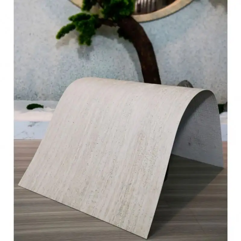 Pannello di parete flessibile travertino grande dimensione bianco travertino impermeabile parete esterna piastrelle e travertino lastra