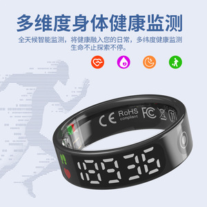 R9 avec écran tactile Page tournant la photo Smart Heart Rate Blood Oxygen Sleep Multi-Function Ring - Product Image 3