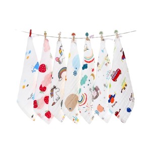 ผ้ากันเปื้อนเด็กผ้าฝ้ายชิโดว์ 25x25 ซม. ผ้าเช็ดตัวสำหรับให้นมพิมพ์ลายการ์ตูนนุ่มซึมซับได้สำหรับทารก - Product Image 5