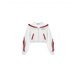 Sweat à capuche blanc zippé avec poche, style sportif, unisexe, coupe classique, hiver, service OEM, 400g polyester/coton - Product Image 1
