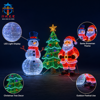 Juego de Faroles Gigantes de Navidad con Diseño de Santa Claus y Muñeco de Nieve, Decoración LED para Parques, Plazas y Jardines