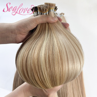 Toptan Çift Taraflı İtalyan Yapıştırılmış Saç Ekleri Avrupa Bakire Keratin I Tip İnsan Saçı Ekleri