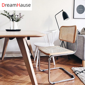 Chaise de salle à manger en <span class=keywords><strong>rotin</strong></span> métallique de haute qualité, style nordique coréen, chaise de café, chaise de bureau, <span class=keywords><strong>fauteuil</strong></span> de balcon, <span class=keywords><strong>fauteuil</strong></span> de bureau - Product Image 3