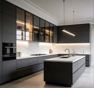 BALOM Fournisseur de cuisines sur mesure de haute qualité Ensemble complet en bois avec évier et glissières de tiroirs Direct usine - Product Image 4