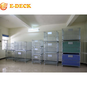 <span class=keywords><strong>Cage</strong></span> de panier en treillis métallique industrielle empilable en métal pour le stockage - Product Image 6