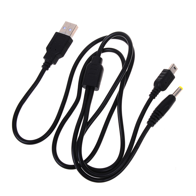 2 in 1 Charger Cable USB Power Cord & Data Cable for PSP 1000 2000 3000 Game Accessories