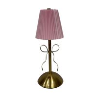 Lampe de chevet LED rechargeable à commande tactile, style rétro, avec couvercle en tissu métallique, motif nœud romantique, design créatif inspiré des célébrités, pour chambre à coucher, pour l'export.