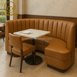 Meubles de restaurant classiques américains, banquettes en cuir PU, associées à des chaises, restaurants de luxe, hôtels, banquets, cafés et bars - Product Image 5