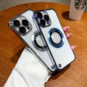 Coque de téléphone à aspiration électromagnétique à chargement sans fil Coque <span class=keywords><strong>rigide</strong></span> PC sans cadre pour iPhone 16 15 17 Pro Max Coque pour iPhone 13 14 - Product Image 2