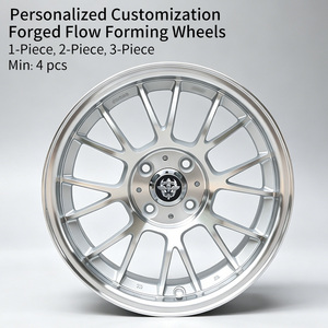 Cerchi in Lega FLowtone BB <span class=keywords><strong>Sport</strong></span> 15x7 ET35 4x100 Argento con Bordo Lavorato CB73.1 per Auto da Corsa e Passeggeri - Product Image 2