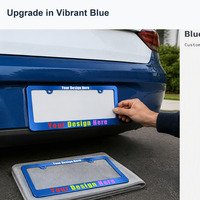 Cadres de plaque d'immatriculation personnalisés avec finition miroir couleur, texte personnalisé, protection de plaque de voiture pour berlines électriques