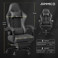 Chaise de jeu professionnelle robuste et ergonomique avec dossier inclinable pivotant, matériau de haute qualité, coussin lombaire massant et support pour la nuque