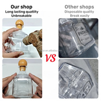 Bouteille de Tequila Incassable Patrone Cup 375ml avec Bouchon à Vis et Paille – Logo et Couleur Personnalisables – Plastique Durable pour Fêtes et Cocktails