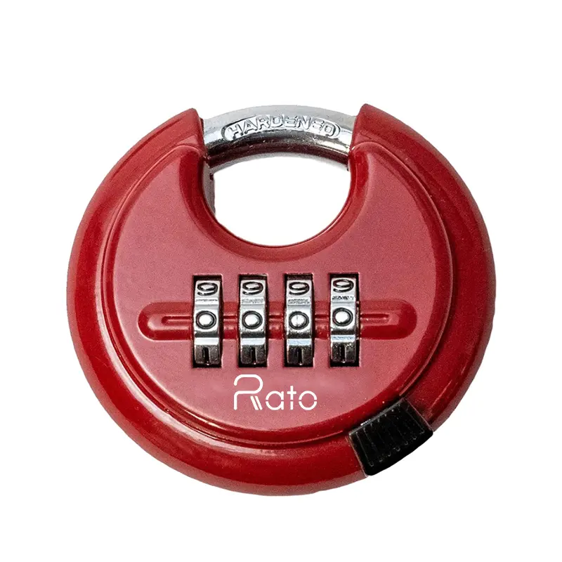 70 mm sertleştirilmiş çelik anahtarsız açık Combo kapı kilidi kırmızı renk 4 haneli disk asma kilit
