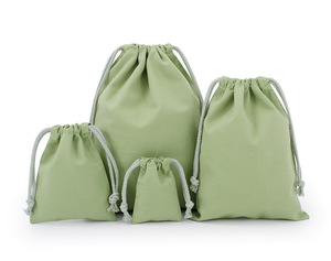 Eco-Friendly Recycled Cotton <b>Canvas</b> <b>Drawstring</b> <b>Bag</b> Reusable with Rope Handle for Storage for Shopping - Product Image 5