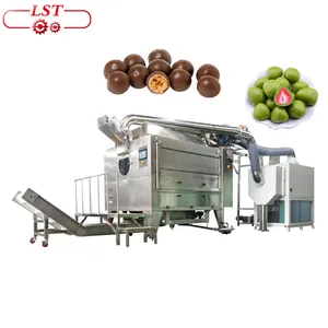 LST tam otomatik çikolata şeker kaplama hattı fabrika çikolata tozu somun meyve kaplama parlatma makinesi