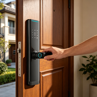 Serrure de porte électronique intelligente WiFi en alliage d'aluminium 2026 avec application Tuya, déverrouillage à distance et accès par carte-clé pour porte en bois