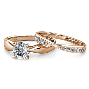Sofisticato anello a doppio strato in oro rosa Design unico impreziosito da gemme <span class=keywords><strong>Swarovski</strong></span> perfette per matrimoni e anniversari - Product Image 4