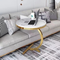Muebles para el hogar Mesas auxiliares de café de mármol de acero inoxidable dorado Muebles para sala de estar