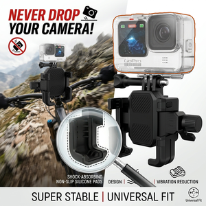 <span class=keywords><strong>Support</strong></span> de téléphone pour moto avec fixation GoPro, anti-vibrations, <span class=keywords><strong>support</strong></span> de guidon semi-enveloppant en ABS pour l'enregistrement de vlogs - Product Image 2