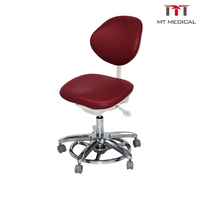 Tabouret en acier inoxydable, siège moulé sous pression, pieds réglables en hauteur avec protections antidérapantes pour salle d'examen clinique